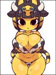  :&lt; alternate_costume animal_crossing animal_ears animal_print ankha_(animal_crossing) anthro bangs big_breasts bikini black_eyes black_hair blonde_hair blue_hair blunt_bangs blush bodily_fluids breast_squeeze breasts butt cat_ears_(disambiguation) cat_tail closed_mouth clothing cow_print domestic_cat egyptian felid feline felis female fukurou0807 hair hi_res holding_breast horn looking_at_viewer mammal multicolored_hair multiple_angles nintendo panties short_hair side-tie_bikini simple_background solo sweat swimwear underwear video_games white_background yellow_body 