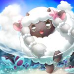  :d air_bubble bubble cloud commentary_request day finneon fish no_humans open_mouth outdoors partially_underwater_shot pokemon pokemon_(creature) sasabunecafe sky smile tongue wooloo 