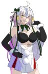  1girl angry breasts buffy_(risottosf) fate/grand_order fate_(series) gloves highres jeanne_d&#039;arc_(alter)_(fate) jeanne_d&#039;arc_(fate) jeanne_d&#039;arc_alter_santa_lily_(fate) large_breasts long_hair looking_at_viewer navel 