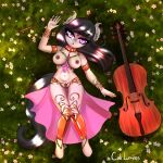  anthro big_breasts bowed_string_instrument breasts caliluminos cello earth_pony equid equine female flower friendship_is_magic genitals gold_(metal) gold_jewelry grass hi_res horse jewelry mammal musical_instrument my_little_pony octavia_(mlp) plant pony pussy skimpy_dress solo string_instrument 