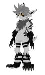 age_difference anthro black_body black_fur chubby_belly claws deishun distrustful eyewear fan_character fur glasses grey_hair hair invalid_tag male monster older_male orange_eyes serious solo tail white_body white_fur zarjhan_mary