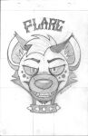 absurd_res canid canid_demon collar demon dubstails graphite hellhound hi_res hyena male mammal monochrome pencil sketch smile traditional_media_(artwork)