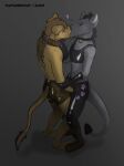 absurd_res anthro bethesda_softworks capitoline_ranch eisen_(frostfur101) fallout felid feline hi_res latex male male/male mammal night_stalker_(fallout) shaded sketch standing tab_(thathornycat) tail thathornycat
