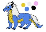 ambiguous_gender belly_scales blue_body claws color_swatch digital_drawing_(artwork) digital_media_(artwork) dragon feral full-length_portrait hi_res horn mane model_sheet open_mouth portrait quadruped scales simple_background solo wyrmling_(artist) yellow_body yellow_scales yellow_sclera