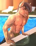  anthro clothed clothing equid equine green_clothing green_underwear hi_res horse itann male mammal muscular muscular_anthro muscular_male pony smile solo swimming tida underwear 