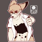 animal_genitalia animal_penis canid canine canine_genitalia canine_penis canis clothed clothing eyewear fennec flomarcy fox genitals glasses male mammal open_clothing open_shirt open_topwear penis pinup pose provocative sexy_eyes sheath shirt solo sticker topwear