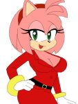 3:4 absurd_res amy_rose anthro big_breasts breasts cartoon_network cleavage clothed clothing cosplay eulipotyphlan female hand_on_hip hedgehog hi_res mammal powerpuff_girls ppgfan4life sara_bellum secretary sega solo sonic_the_hedgehog_(series)