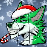 animated anthro canid canine canis christmas domestic_dog fox holidays icon male mammal newyear portrait solo wolf zhekathewolf ztw2023 ztw2024