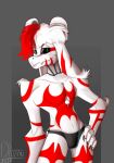  2017 anthro black_sclera bovid caprine clothing deuzion endertwinks goat hi_res looking_at_viewer male mammal markings red_markings solo underwear white_body 