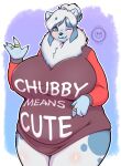  anthro big_breasts blue_eyes breasts chubby_female clothed clothing female fur hair hi_res jewelry leila_(suger_phox) looking_at_viewer mammal multicolored_body overweight overweight_female polar_bear shaded simple_background solo suger_phox text thick_thighs two_tone_body ursid ursine white_body white_fur 