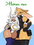 0r0 absurd_res animal_humanoid anthro big_breasts breasts bulge canon_x_oc clothing duo female hi_res humanoid lagomorph lagomorph_humanoid laugh leotard leporid leporid_humanoid lettuce_(artist) male male/female mammal mammal_humanoid my_hero_academia rabbit rabbit_humanoid rumi_usagiyama