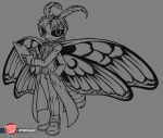 antennae_(anatomy) anthro arthropod clipboard clothing coat devv_the_moth doctor dress_pants dress_shoes fan_character hi_res insect insect_wings lab_coat lepidopteran looking_at_viewer male moth multi_limb predaguy sega sketch slight_smile solo sonic_the_hedgehog_(series) sweater topwear turtleneck wings writing_utensil