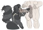  2022 anthro anthro_on_anthro anthro_penetrated anthro_penetrating anthro_penetrating_anthro balls big_balls big_muscles big_penis bodily_fluids bovid butt caprine cum cum_in_hair cum_in_mouth cum_inside cum_on_face cum_on_partner cum_on_shoulder cum_splatter duo erection eyebrows faceless_character faceless_male fellatio fur genital_fluids genitals gnell_(inkgoat) goat hair hi_res huge_penis humanoid_genitalia humanoid_penis inkgoat kneeling male male/male male_penetrated male_penetrating male_penetrating_male mammal muscular muscular_anthro muscular_male narrowed_eyes nude oral oral_penetration penetration penile penis penis_grab procyonid pubes raccoon saggy_balls saliva scar sex simple_background sol_(inkgoat) solo_focus standing tongue tongue_out tuft vein veiny_penis white_background 