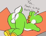 absurd_res anthro anus balls butt dinim dinosaur genitals hi_res male male/male mario_bros nintendo presenting presenting_anus reptile scalie solo yoshi