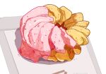  absurdres doughnut food food_focus french_cruller highres icing kaneko_ryou no_humans original pastry simple_background still_life white_background 