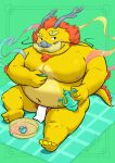 2024 absurd_res anthro asian_clothing belly big_belly clothing dragon east_asian_clothing facial_hair fundoshi hi_res japanese_clothing kemono male moobs mustache nipples overweight overweight_male sitting solo tunx2 underwear white_clothing white_fundoshi white_underwear yellow_body
