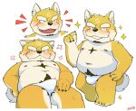 2024 anthro belly blush bulge canid canine canis clothing domestic_dog facial_hair hi_res kemono lifewonders live_a_hero male mammal moobs mustache navel nipples overweight overweight_male procy scar simple_background solo thatdouginme underwear white_background