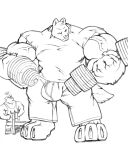 anthro arrow_(arrowt) bear big_muscles bulge canid canine canis clothing duo exercise hi_res male mammal muscular muscular_male tight_clothing tkc2021 ursine weightlifting weights wolf workout