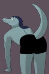  absurd_res animal_humanoid anthro blue_hair boxers_(clothing) briefs butt clothing disney hair hi_res humanoid male nihilistdigby presenting presenting_hindquarters raised_tail reptile reptile_humanoid scalie scalie_humanoid septarian simple_background solo star_vs._the_forces_of_evil toffee_(svtfoe) underwear yellow_eyes 