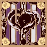  animal ball_and_chain_restraint beetle bug chain chengongzi123 flower golden_kamuy highres key leaf no_humans octopus purple_background striped_background yellow_flower 