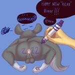  2022 absurd_res angry anus balls bodily_fluids butt chinchilla chinchillid colored_sketch cum cum_in_ass cum_inside damian5320 genital_fluids genitals herex hi_res humor joke male male/male mammal marker nude perineum rear_view rodent size_difference sketch solo_focus 