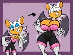  2021 4_fingers absurd_res anthro big_breasts blue_eyes blue_eyeshadow breasts chiropteran clothed clothing eyeshadow female fingers fujiweeb gloves handwear hi_res makeup mammal rouge_the_bat sega solo sonic_the_hedgehog_(series) wide_hips wings 