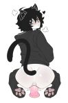 2023 absurd_res ahoge alternate_version_at_source anal anal_juice anal_masturbation anal_penetration animal_humanoid big_butt black_clothing black_ears black_eyes black_hair black_hoodie black_tail black_topwear blush bodily_fluids bottomless bro_aniki butt cat_humanoid clothed clothing digital_media_(artwork) dildo dildo_in_ass dildo_insertion doomer_(bro_aniki) doomer_boy felid felid_humanoid feline feline_humanoid girly hair heart_symbol hi_res hoodie hoodie_only humanoid kneeling legwear long_tail looking_at_viewer looking_back looking_back_at_viewer male mammal mammal_humanoid masturbation motion_lines object_in_ass penetration pictographics presenting presenting_hindquarters riding_dildo sex_toy sex_toy_in_ass sex_toy_insertion shaggy_hair simple_background solo steam tail thigh_highs toebeanies topwear topwear_only white_background white_body white_sclera white_skin