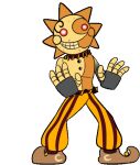  2021 alpha_channel animated animatronic bottomwear clothed clothing dancing five_nights_at_freddy&#039;s five_nights_at_freddy&#039;s:_security_breach footwear for_a_head glowing glowing_eyes humanoid humor jester low_res machine male multicolored_body not_furry object_head object_humanoid orange_body pants red_eyes robot scottgames shoes simple_background smile solo sun sun_(fnaf) teeth topless topless_humanoid topless_male transparent_background unknown_artist video_games yellow_body 