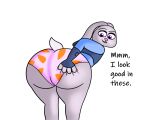 anthro big_butt butt butt_grab charl1e clothing disney female hand_on_butt judy_hopps lagomorph leporid looking_at_butt mammal panties pinup pose print_clothing print_underwear rabbit solo underwear zootopia