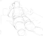 anthro belly big_belly big_butt butt clothing electronics felid feline looking_at_viewer male mammal phone rooks_(character) shirt solo thick_thighs topwear undershirt underwear whaleoil1