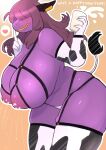  &lt;3 anthro areola armwear big_areola big_breasts blush bodily_fluids breasts clothing deltarune english_text exposed_breasts female gloves handwear hi_res lactating leggings legwear milk nipples panties purple_body purple_skin scalie smile solo susie_(deltarune) tail_tuft text tuft underchikichan undertale_(series) underwear video_games 