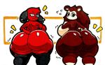 animal_crossing anthro big_breasts big_butt black_body black_clothing black_eyes black_fur black_legwear black_thigh_highs breasts brown_body brown_fur butt canid canine canis cherry_(animal_crossing) clothing dipstick_limbs domestic_dog duo ear_piercing eulipotyphlan eyelashes female freckled_butt freckles fur hand_on_hip head_tuft hedgehog hi_res huge_breasts huge_butt legwear looking_at_viewer looking_back looking_back_at_viewer mammal mr_ctm nintendo nude piercing rear_view red_body red_fur sable_able simple_background tan_body tan_fur thick_thighs thigh_highs tuft white_background white_eyes wide_hips