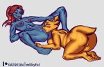  abs alphys anthro anthro_on_anthro anus athletic athletic_anthro athletic_female big_breasts big_butt blue_body blue_scales blush bodily_fluids breasts butt chubby_anthro chubby_female cunnilingus female female/female fin fish genital_fluids genitals grin hair head_fin head_grab lizard looking_at_another looking_at_partner love_handles marine medium_breasts moojuicers nipples non-mammal_breasts non-mammal_nipples nude oral pubes pussy pussy_juice red_hair reptile scales scalie sex sharp_teeth simple_background slightly_chubby smile sweat teeth thick_tail undertale_(series) undyne vaginal yellow_body yellow_scales yellow_sclera 