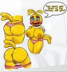  anonymous_artist beak bib big_breasts big_butt breasts butt clothing female five_nights_at_freddy&#039;s five_nights_at_freddy&#039;s_2 humanoid looking_at_viewer panties pink_clothing pink_underwear scottgames solo toy_chica_(fnaf) underwear video_games 