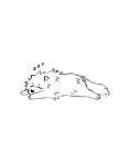 ambiguous_gender back_tuft canid feral hi_res lying mammal monochrome on_front princelykaden side_view simple_background sketch sleeping solo sound_effects tail tuft vowelless vowelless_sound_effect zzz