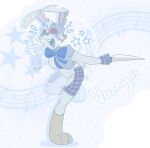  :d abstract_background absurd_res anthro black_eyes blue_background bow_tie breasts brown_body buckteeth eyelashes female five_nights_at_freddy&#039;s five_nights_at_freddy&#039;s:_security_breach grey_body grey_ears hi_res holding_knife holding_object holding_weapon iinkyguts knife lagomorph leporid long_ears looking_at_viewer mammal multicolored_body multicolored_ears musical_note patch_(fabric) pawpads paws pink_ears pose rabbit raised_leg red_sclera scottgames simple_background smile solo star stitch_(sewing) teeth vanny_(fnaf) video_games weapon white_background white_body 