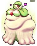  &lt;3 belly big_belly blush breasts cleavage clothed clothing deep_navel english_text female flabby_arms front_view gardevoir green_body green_hair hair hair_over_eye hand_on_breast hi_res huge_hips huge_thighs humanoid love_handles morbidly_obese morbidly_obese_female morbidly_obese_humanoid navel navel_outline nintendo not_furry obese obese_female obese_humanoid one_eye_obstructed open_mouth open_smile overweight overweight_female overweight_humanoid plumpchu pok&eacute;mon pok&eacute;mon_(species) pseudo_clothing red_eyes signature simple_background smile solo standing text thick_thighs three-quarter_view video_games white_body 