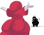 anon big_butt big_penis butt clothing cyex_(dellinger) demon duo elchilenito genitals hi_res horn huge_butt huge_penis human male mammal nude penis robe robe_only shadowy_figure spade_tail summoning summoning_circle tail thick_thighs