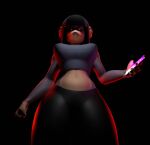 3d_(artwork) absurd_res alternative_fashion anthro beth_(redustheriotact) black_hair breasts cellphone clothing digital_media_(artwork) electronics facial_piercing female fist glowing glowing_eyes goth hair haplorhine hi_res holding_object holding_phone jewelry leggings legwear lip_piercing looking_at_viewer looking_down looking_down_at_viewer mammal medium_breasts midriff monkey phone piercing primate shirt solo tagme tank_top topwear yurisylentra