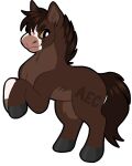 ambiguous_gender brown_body brown_ears brown_fur brown_inner_ear_fluff brown_mane brown_tail closed_smile equid equine feral fur grey_hooves hooves horse inner_ear_fluff looking_at_viewer mammal mane mouth_closed princelykaden quadruped simple_background smile solo tail tan_hooves tuft white_background