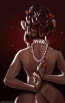  anthro brown_body brown_fur claws clothed clothing cougar felid feline female fur furlana gem hi_res jewelry lion mammal necklace necklace_only nude pantherine partially_clothed pawpads pearl_(gem) pearl_necklace rear_view rey_(furlana) topless topless_anthro topless_female 