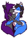  2024 alpha_channel anthro anthro_on_anthro areola balls big_breasts black_areola black_hair black_inner_ear black_nose blue_balls blue_body blue_fur breast_squish breasts canid canine canis chest_tuft director_faustus duo ear_piercing erection eyes_closed female french_kissing fur genitals glans grey_body grey_fur hair hi_res hip_grab humanoid_genitalia humanoid_penis intraspecies kissing male male/female mammal mattswolf penis piercing pink_glans pink_penis purple_hair romantic romantic_couple side_view simple_background squish transparent_background tuft ultilix white_body white_fur white_inner_ear wolf 