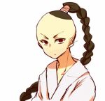  1boy bald biseibutu black_hair braid expressionless japanese_clothes looking_at_viewer lowres mother_(game) mother_2 poo_(mother_2) red_eyes shirt white_shirt 