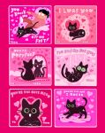  :3 ^.^ ambiguous_gender black_body black_fur duo english_text falling feral fur green_eyes hi_res holidays human kneading little_kitty_(lkbc) little_kitty_big_city love mammal mirror o_o official_art shanhorandraws solo_focus text tripping valentine&#039;s_day valentine&#039;s_day_card whiskers 