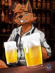  absurd_res alcohol bartender beer beverage canid canine fox hi_res mammal original_character 
