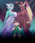  2024 alpha_pokemon alternate_version_at_source anthro areola big_breasts bodily_fluids breasts brown_areola brown_body brown_fur brown_nipples clothing erection erection_under_clothing female florian_(pokemon) fur gardevoir generation_3_pokemon generation_4_pokemon genital_fluids genitals green_areola green_nipples group hi_res human humanoid interspecies lopunny male mammal navel nintendo nipples pokemon pokemon_(species) pokephilia pubes pussy scuttlfish size_difference vaginal_fluids white_body 