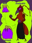  ambiguous_gender antennae_(anatomy) anthro arthropod beetle carapace digital_media_(artwork) fakemon fan_character female humanoid insect larva nintendo octospective plague_doctor pokemon pokemon_(species) scientist simple_background solo 