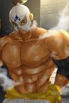  1boy abs absurdres bara brown_hair el_fuerte highres huge_pectorals kata_(o)_ware looking_at_viewer looking_to_the_side luchador_mask male_focus muscular muscular_male navel nipples parted_lips solo steaming_body street_fighter strongman_waist thick_eyebrows topless_male 
