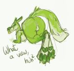  2021 3_toes anthro ass_up balls big_feet big_nose big_tail butt claws digital_drawing_(artwork) digital_media_(artwork) eyebrows eyes_closed feet fluffy fluffy_tail fur genitals green_body green_fur green_nose lemon_(sweet.lemons) long_ears long_tail male mammal markings multicolored_body multicolored_fur nude pawpads paws presenting presenting_hindquarters signature sketch sketchy smile solo sweet.lemons thick_thighs toes tongue tongue_out two_tone_body two_tone_fur wide_hips 