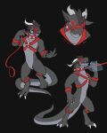  absurd_res anthro blindfold collar dragon harness hi_res leash male mythological_creature mythological_scalie mythology noctis noctisdragon scalie semi-anthro solo 
